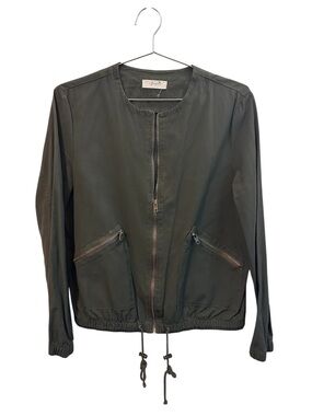 freebird Olive Green Zip-Front Bomber Jacket